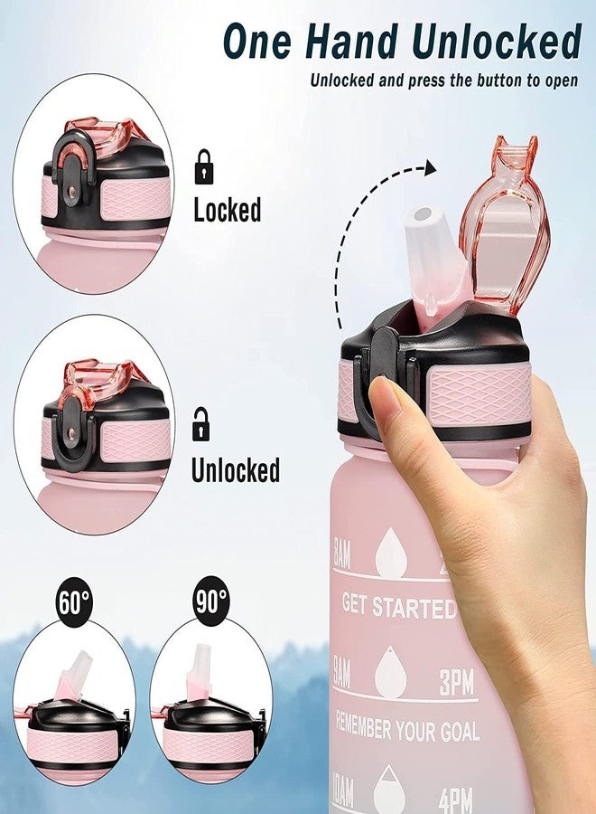 BKQPTL Plastic 1-L Motivational Water Bottle Sipper Bottle For Adults With Time Measurement BPA Free Non-Toxic Water Bottle For |Office|School|College|Gym| Multi Color-1000ML - Image 3